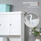 Kitchen Cabinet with Microwave Countertop and Storage Drawer White