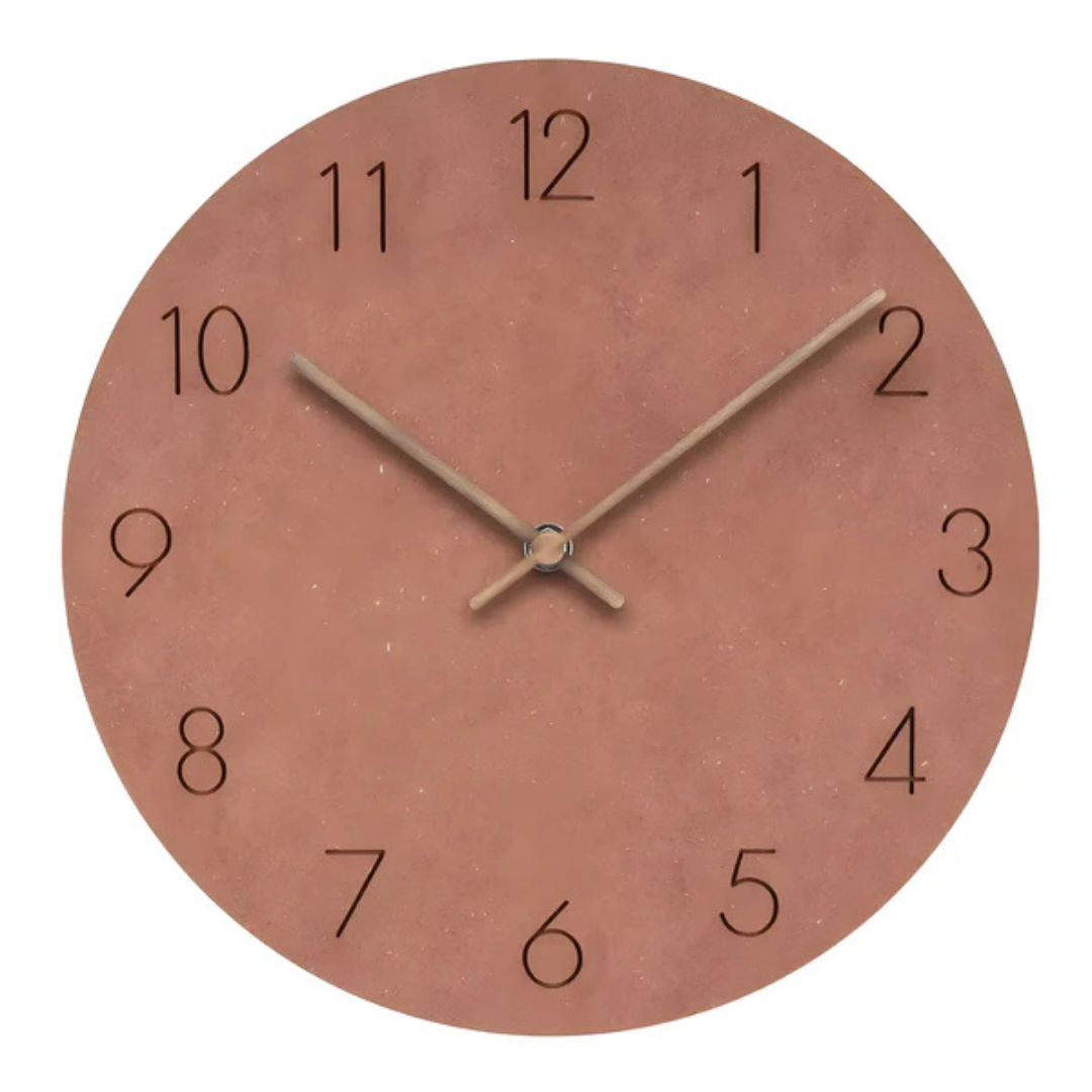 Nork Minimalist Wall Clock with Contemporary Wood Design