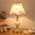 Quixy Vintage Scandinavian Table Lamp with Floral Shade