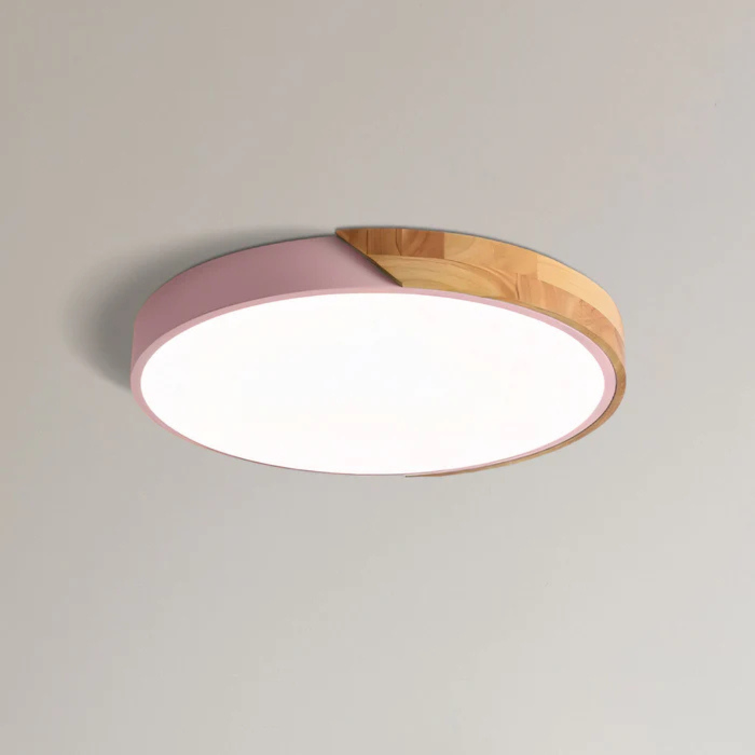Modern Nordic LED Ceiling Light with Wooden Accents
