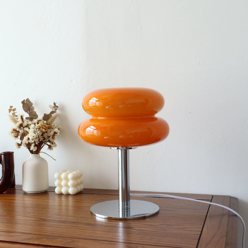 Italian Designer Glass Table Lamp with Retro Accent Glow
