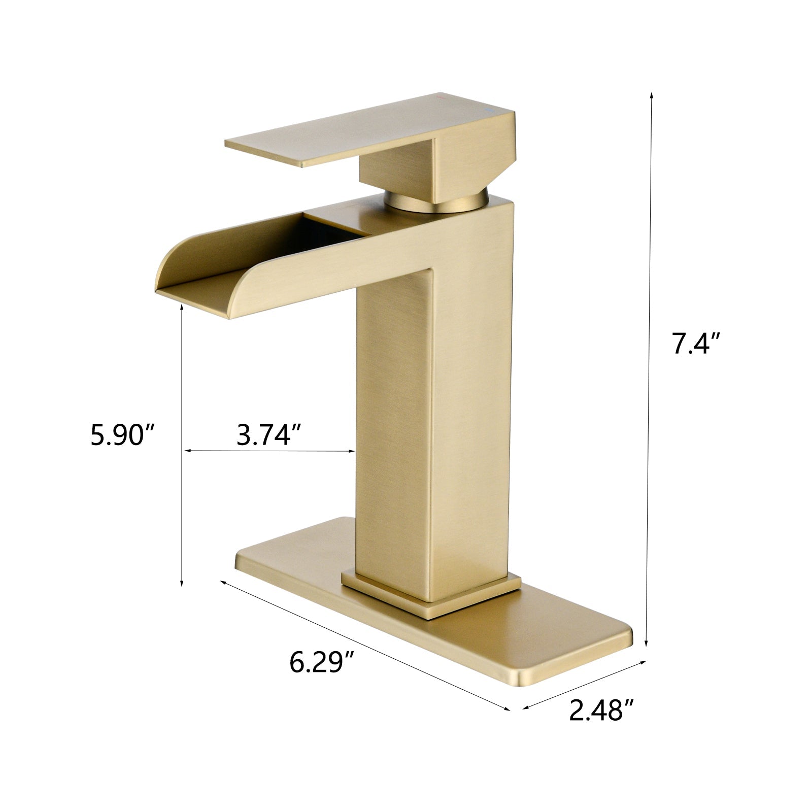 Brushed Gold Waterfall Bathroom Faucet Modern Bathroom Decor
