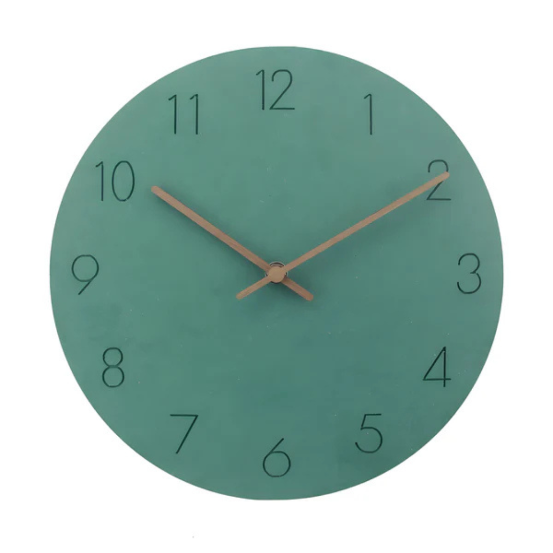 Nork Minimalist Wall Clock with Contemporary Wood Design