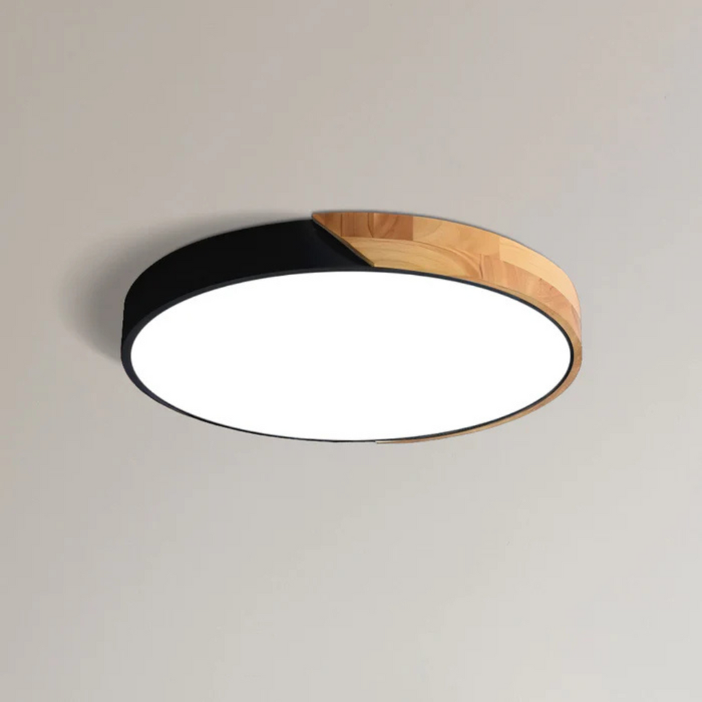 Modern Nordic LED Ceiling Light with Wooden Accents