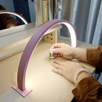 Crescent Moon LED Desk Lamp with Adjustable USB Lighting