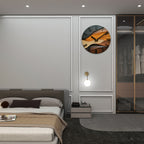 Artistic Round Wall Clock with Nordic Faux Wood Grain Design
