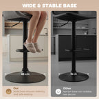 Retro Faux Leather Bar Stools Set of 2 with Adjustable Height
