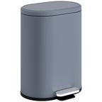 Slim Curved Pedal Kitchen Bin with Soft-Close Lid - Grey