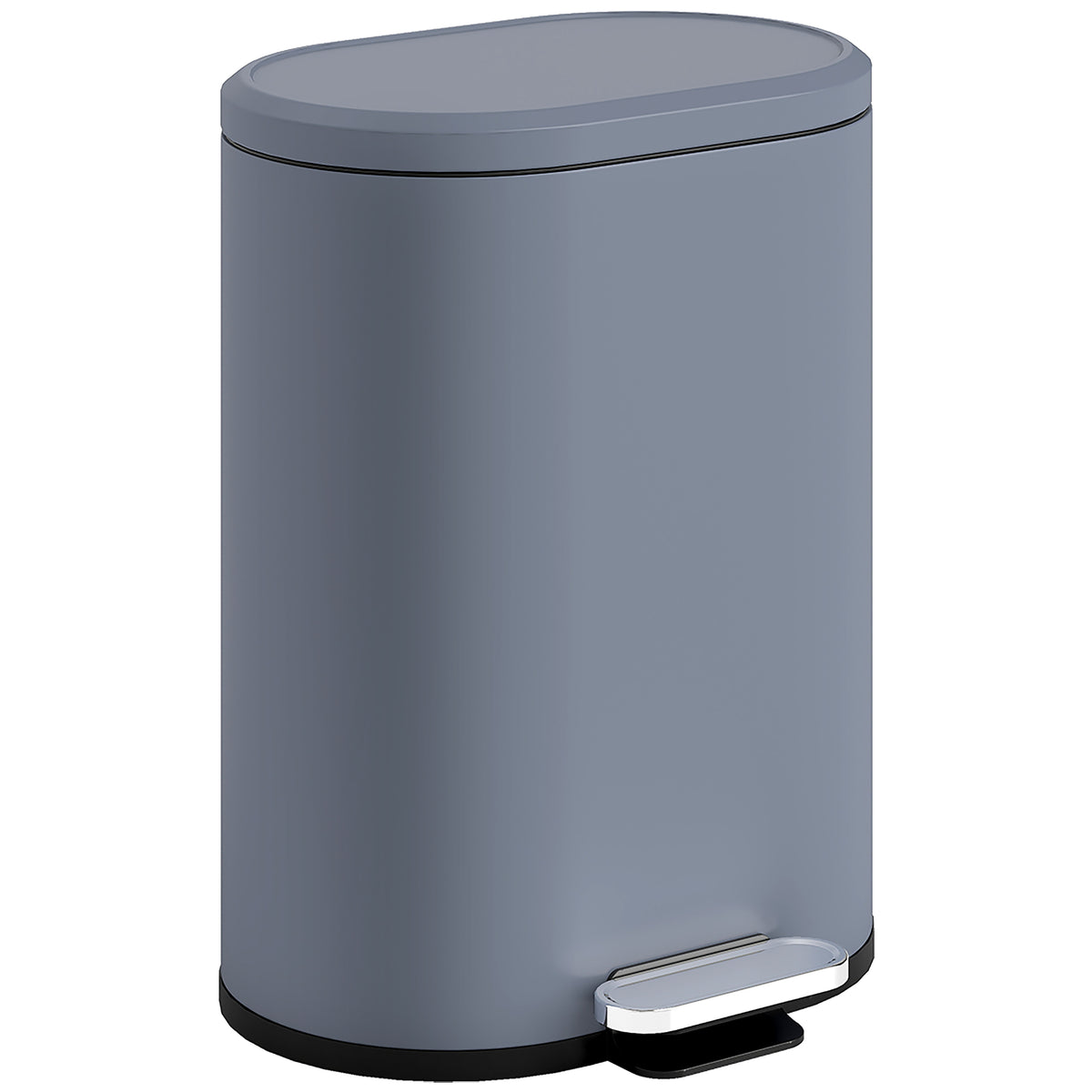 Slim Curved Pedal Kitchen Bin with Soft-Close Lid - Grey