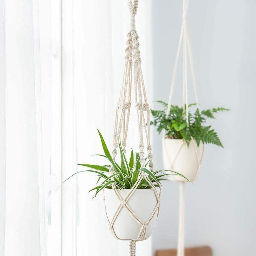 4-Piece Boho Macrame Plant Hanger Set