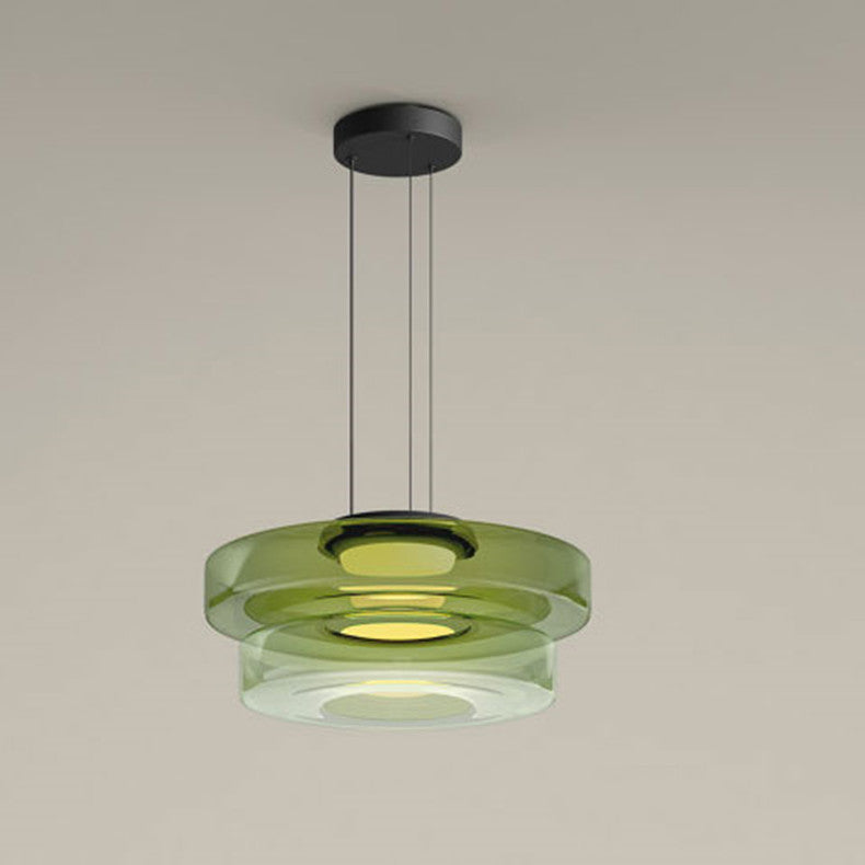 Bauhaus Style Layered Glass Pendant Lamp