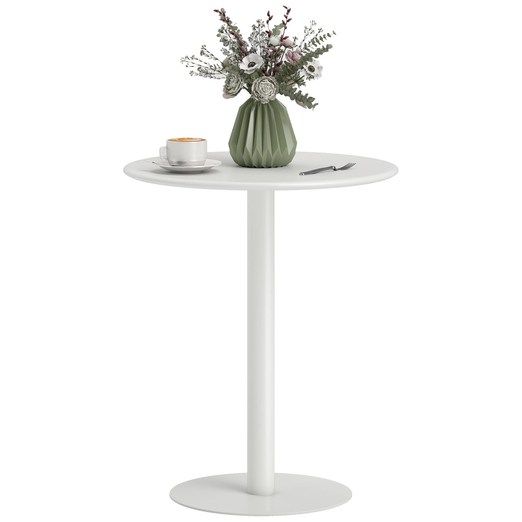Small Round Bistro Dining Table with Steel Base