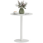 Small Round Bistro Dining Table with Steel Base