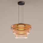 Bauhaus Style Layered Glass Pendant Lamp