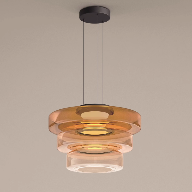 Bauhaus Style Layered Glass Pendant Lamp