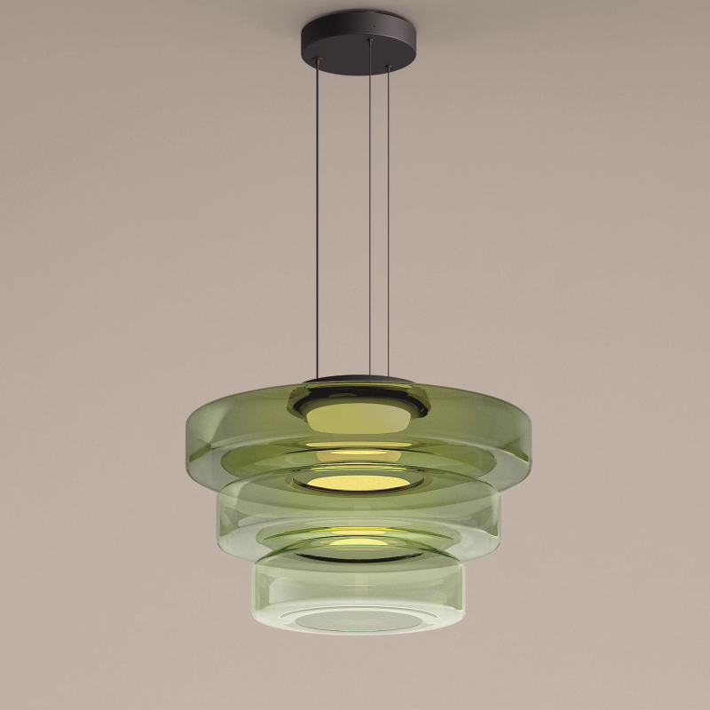 Bauhaus Style Layered Glass Pendant Lamp