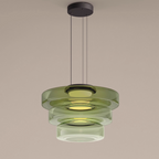 Bauhaus Style Layered Glass Pendant Lamp