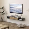 Charcoal Grey Floating TV Cabinet with Cable Management