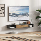 Charcoal Grey Floating TV Cabinet with Cable Management