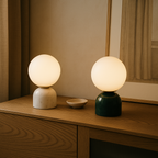 Marble Glass Table Lamp Warm Ambient Lighting