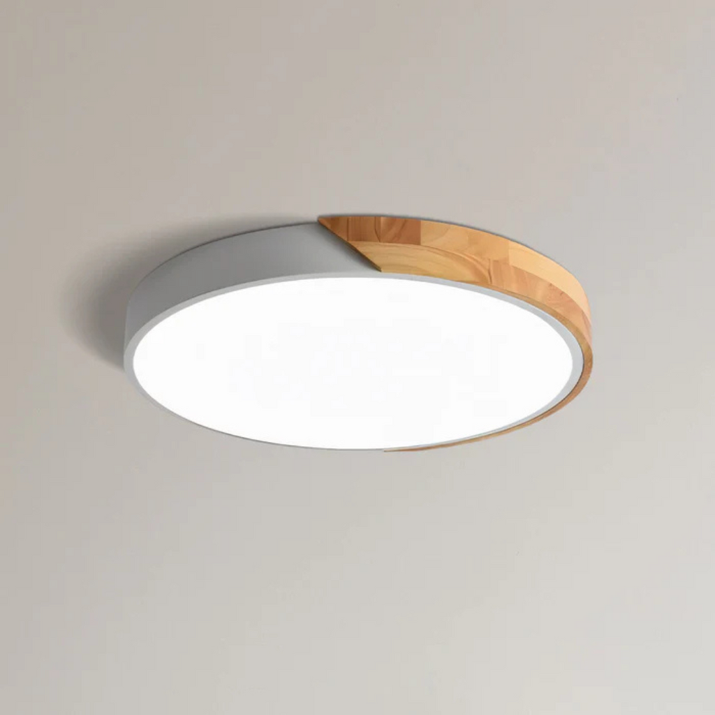 Modern Nordic LED Ceiling Light with Wooden Accents