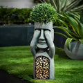 Solar LED Face Planter for Indoor and Outdoor Decor