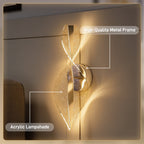 Silver LED spiral wall light, alternate view