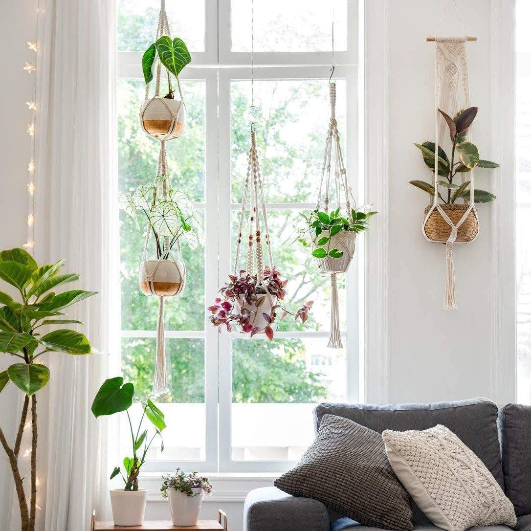 4-Piece Boho Macrame Plant Hanger Set