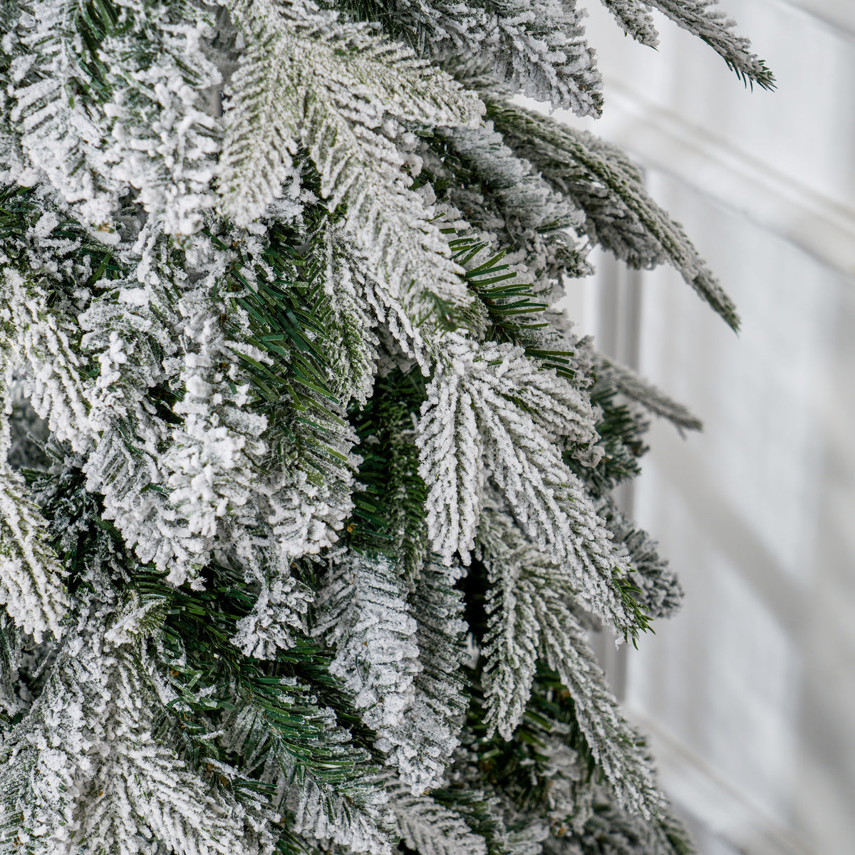 6ft Pencil Snow Flocked Christmas Tree with Downswept Branches