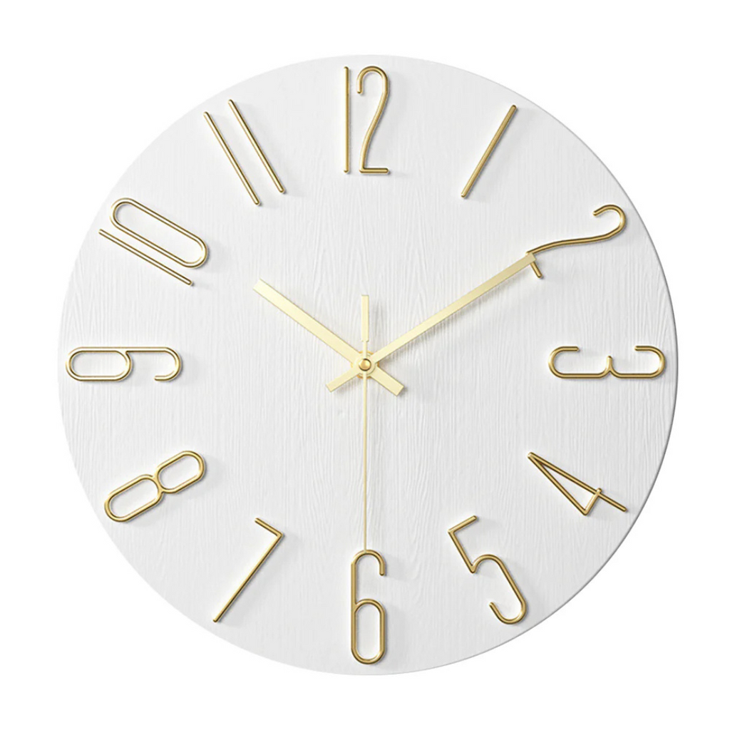 Noble Minimalist Wall Clock with Gold Accents