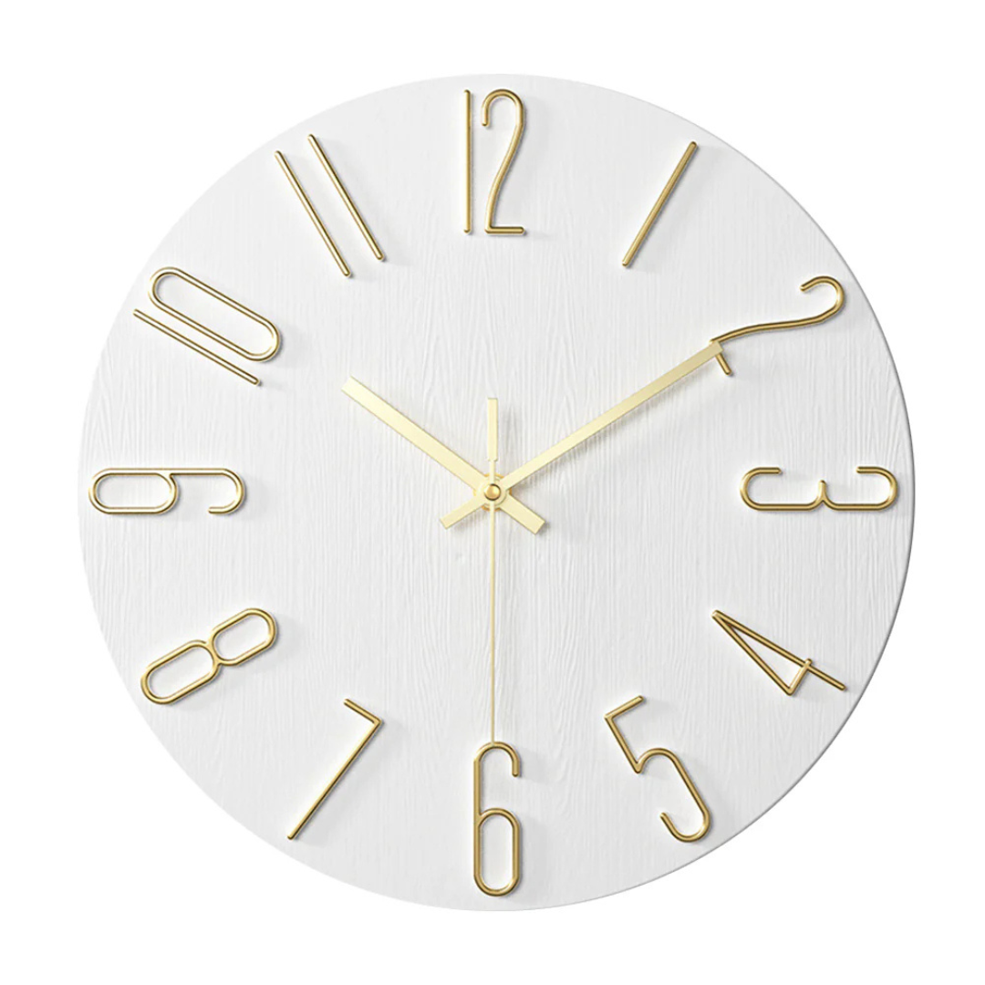 Noble Minimalist Wall Clock with Gold Accents