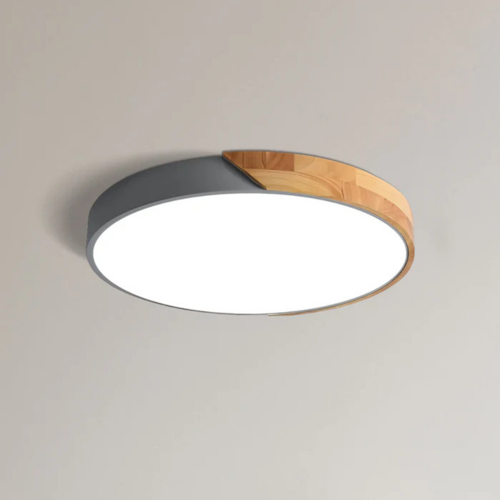 Modern Nordic LED Ceiling Light with Wooden Accents