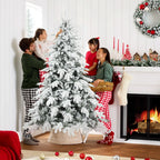 7ft Super Flocked Artificial Christmas Tree Green and White