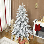 6ft Super Flocked Christmas Tree with Faux Snow Branches