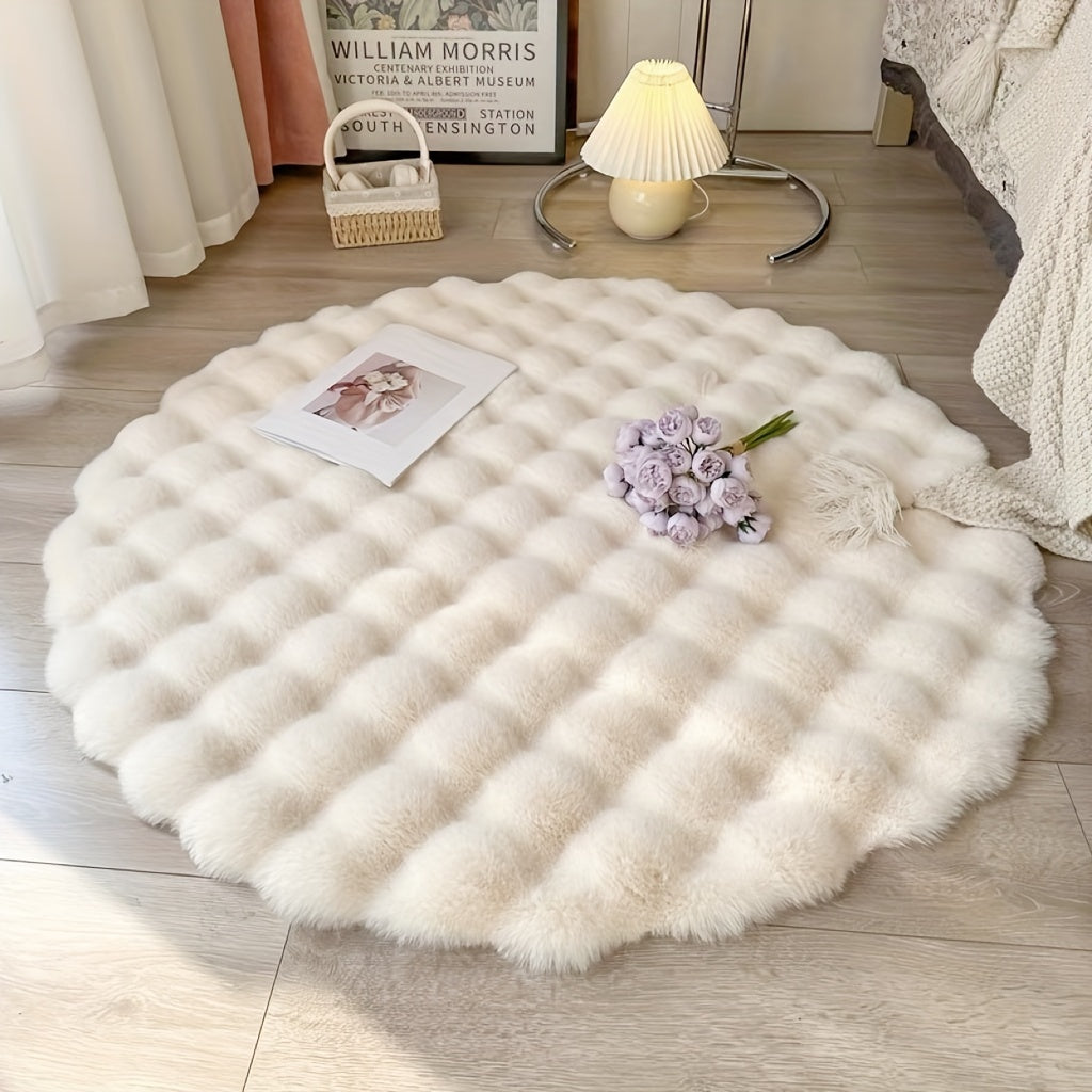Cloud Comfort Round Bubble Rug with Soft Fluffy Texture