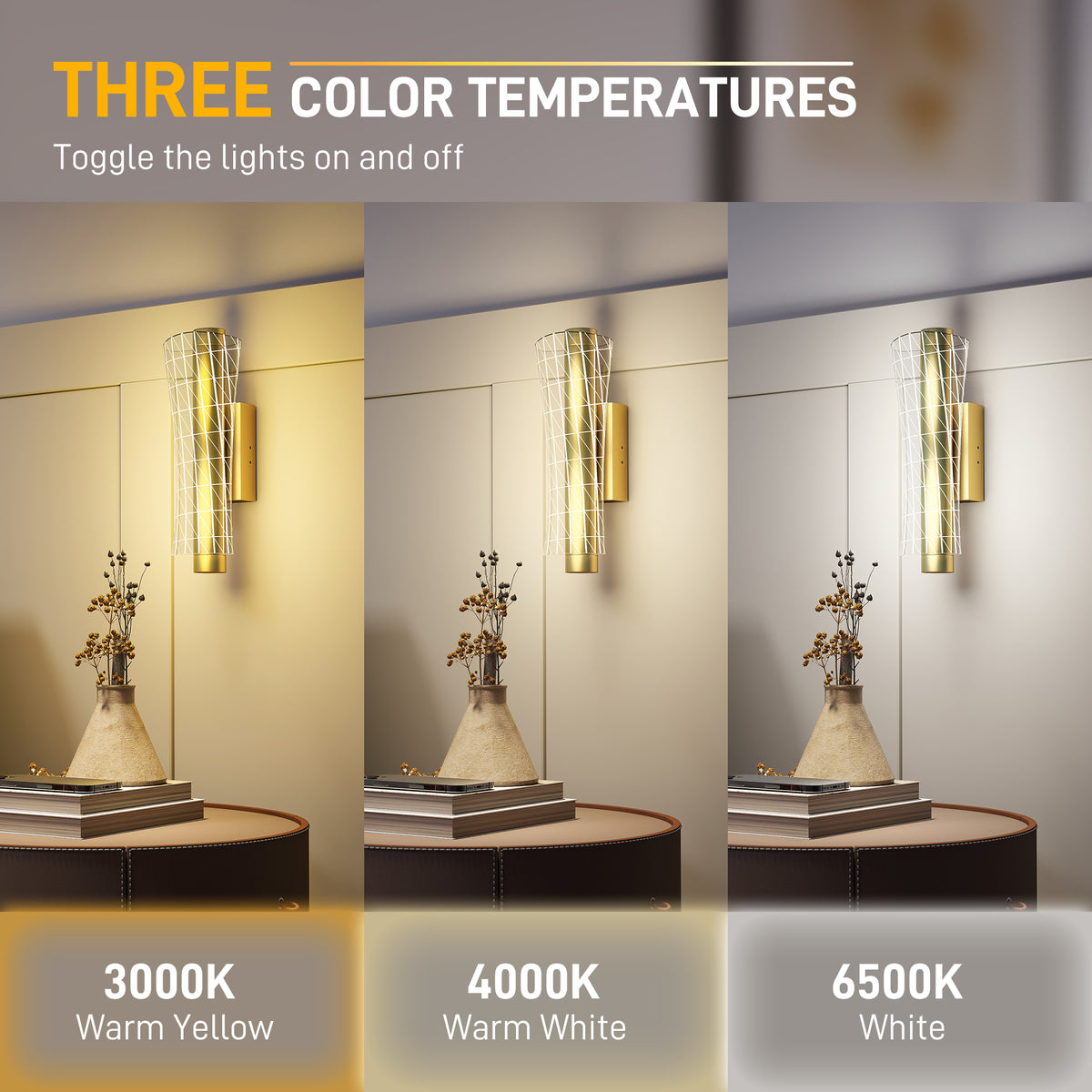 Wall Light Modern LED Geometric Mesh Wall Sconce - Gold Tone