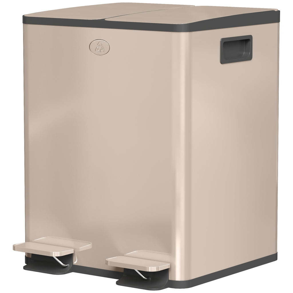 Dual Compartment Recycling Bin with Deodoriser Holders