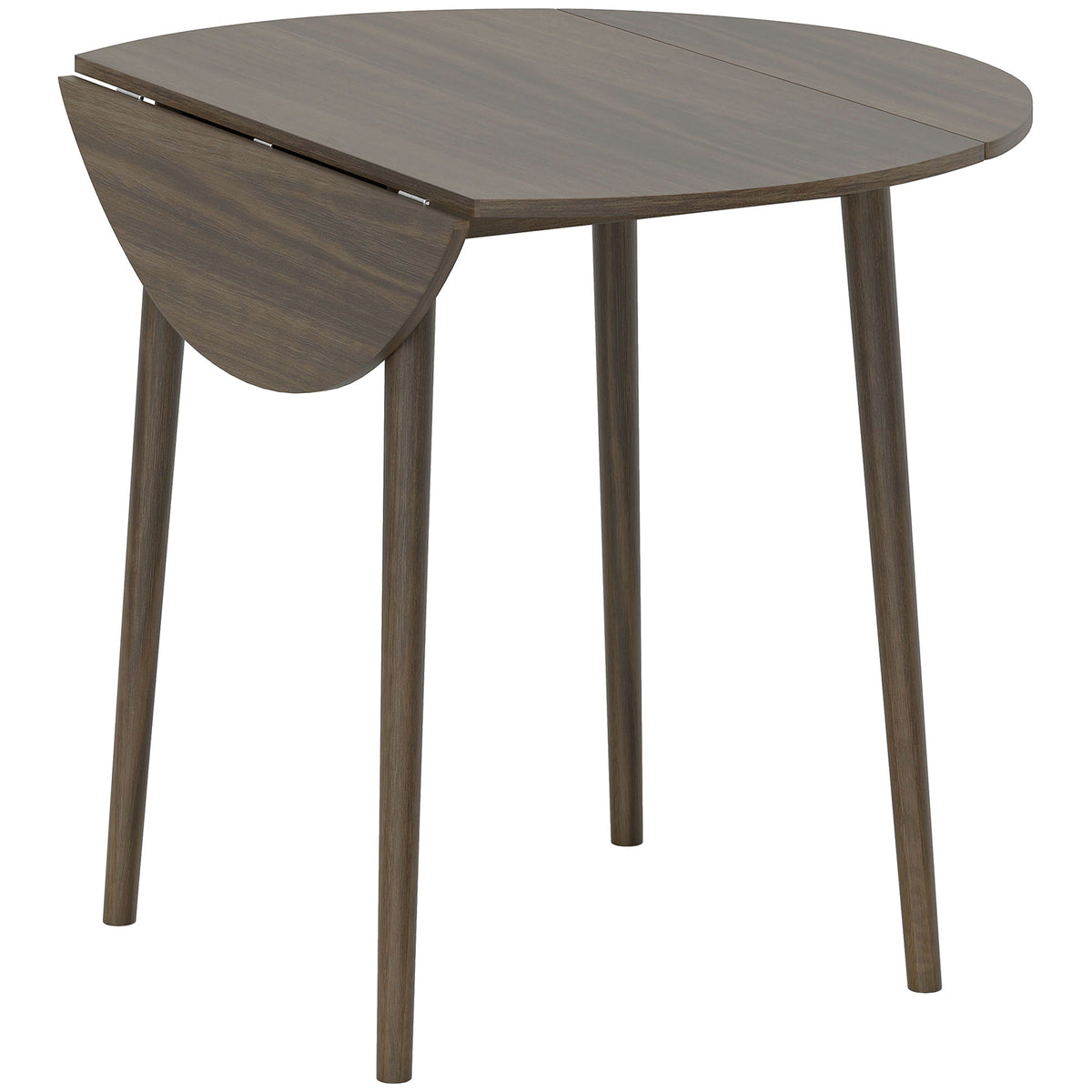 Round Drop Leaf Folding Dining Table for Four