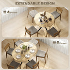 Extendable Industrial Dining Table with Butterfly Leaf Natural Wood