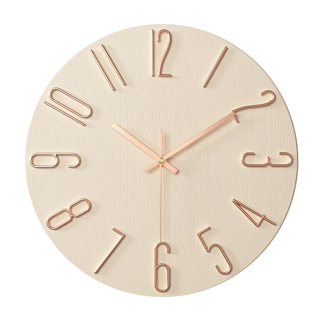 Noble Minimalist Wall Clock with Gold Accents