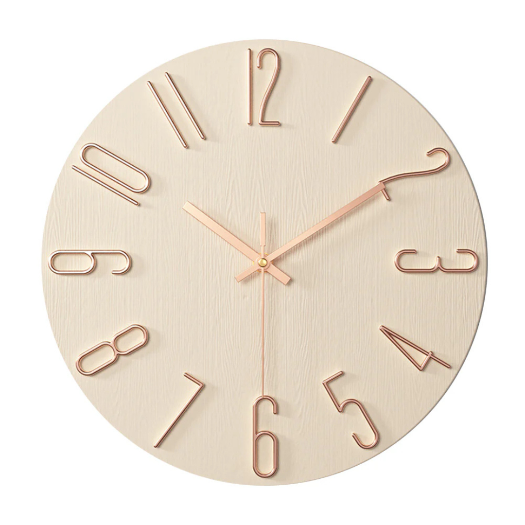 Noble Minimalist Wall Clock with Gold Accents