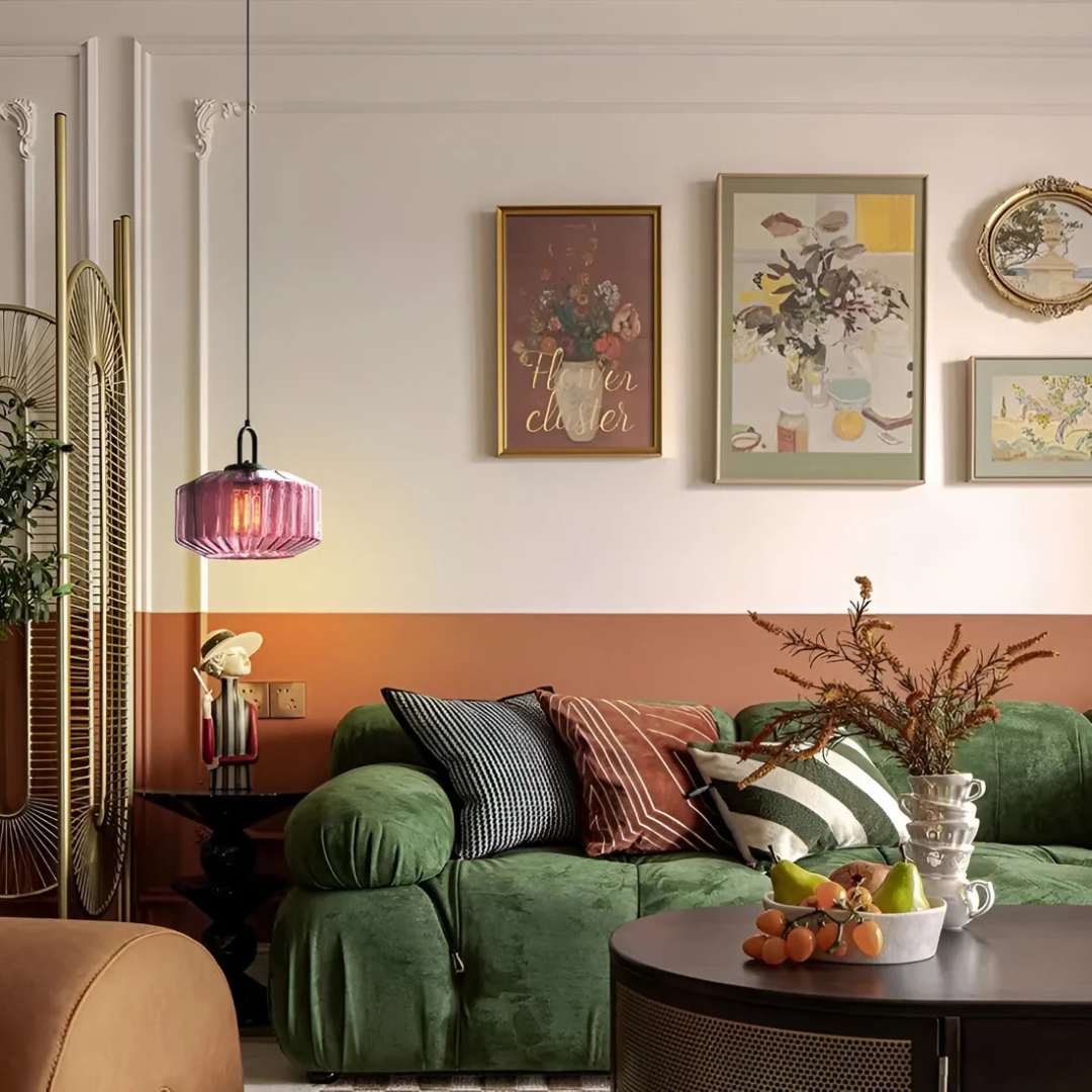 Mireta Retro Coloured Glass Pendant Light