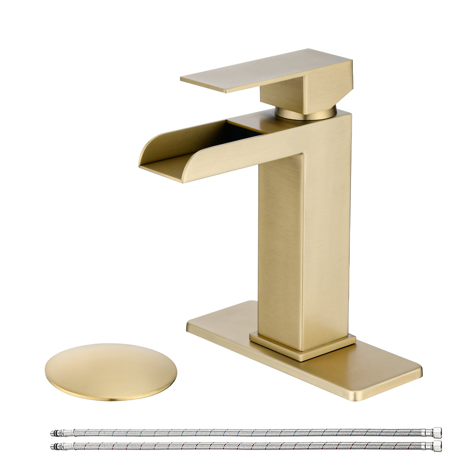 Brushed Gold Waterfall Bathroom Faucet Modern Bathroom Decor