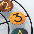 Colourful Retro Metal Wall Clock with Iron Frame
