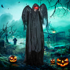 Grey Winged Grim Reaper Animatronic Halloween Decoration