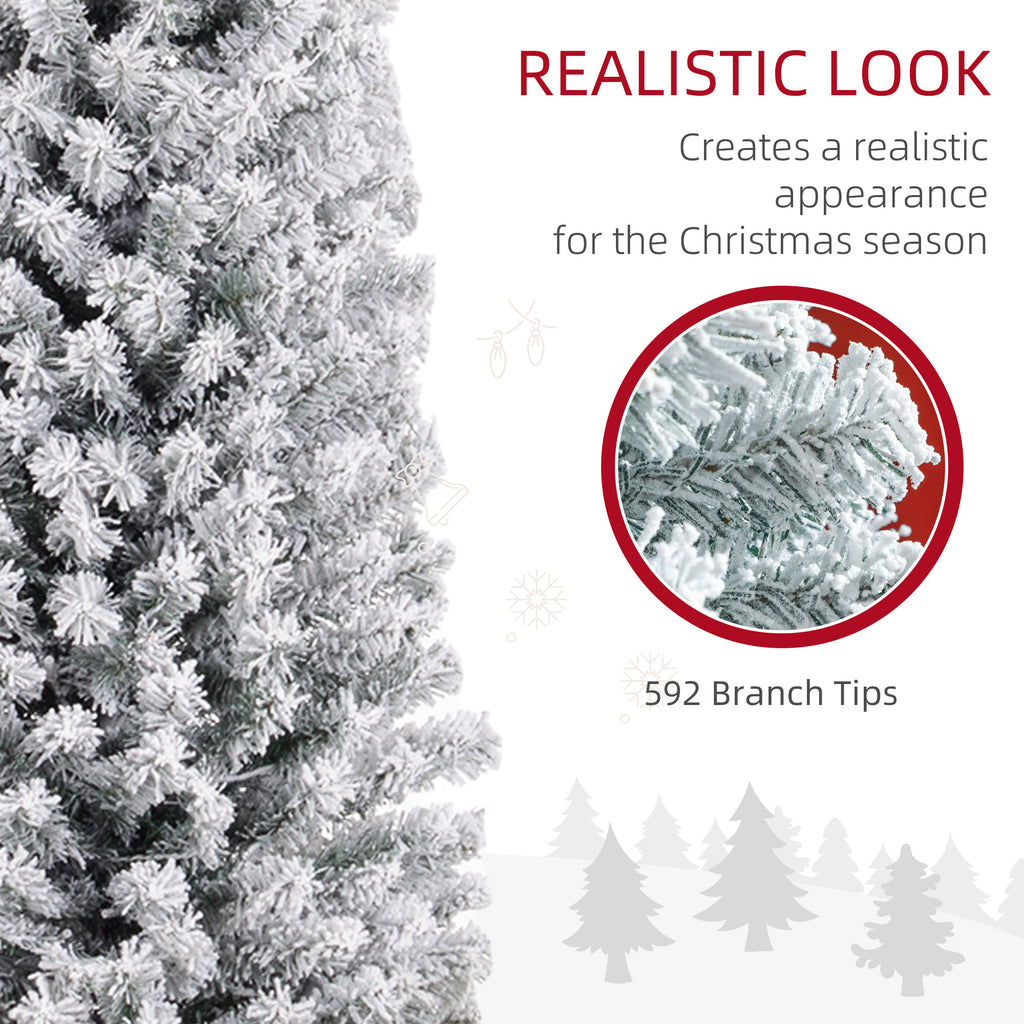 7 Foot Artificial Prelit Christmas Tree with Colourful LED Lights Berries and Pine Cones
