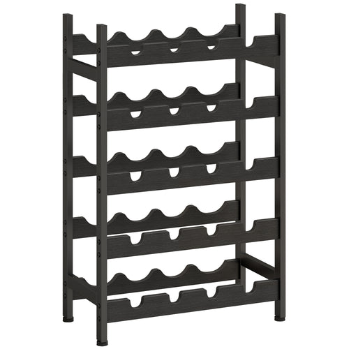 20-Bottle Industrial 5-Tier Freestanding Wine Rack Black