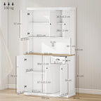 Kitchen Cabinet with Microwave Countertop and Storage Drawer White