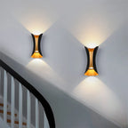 Modern Black and Gold Waterproof LED Up-Down Wall Light