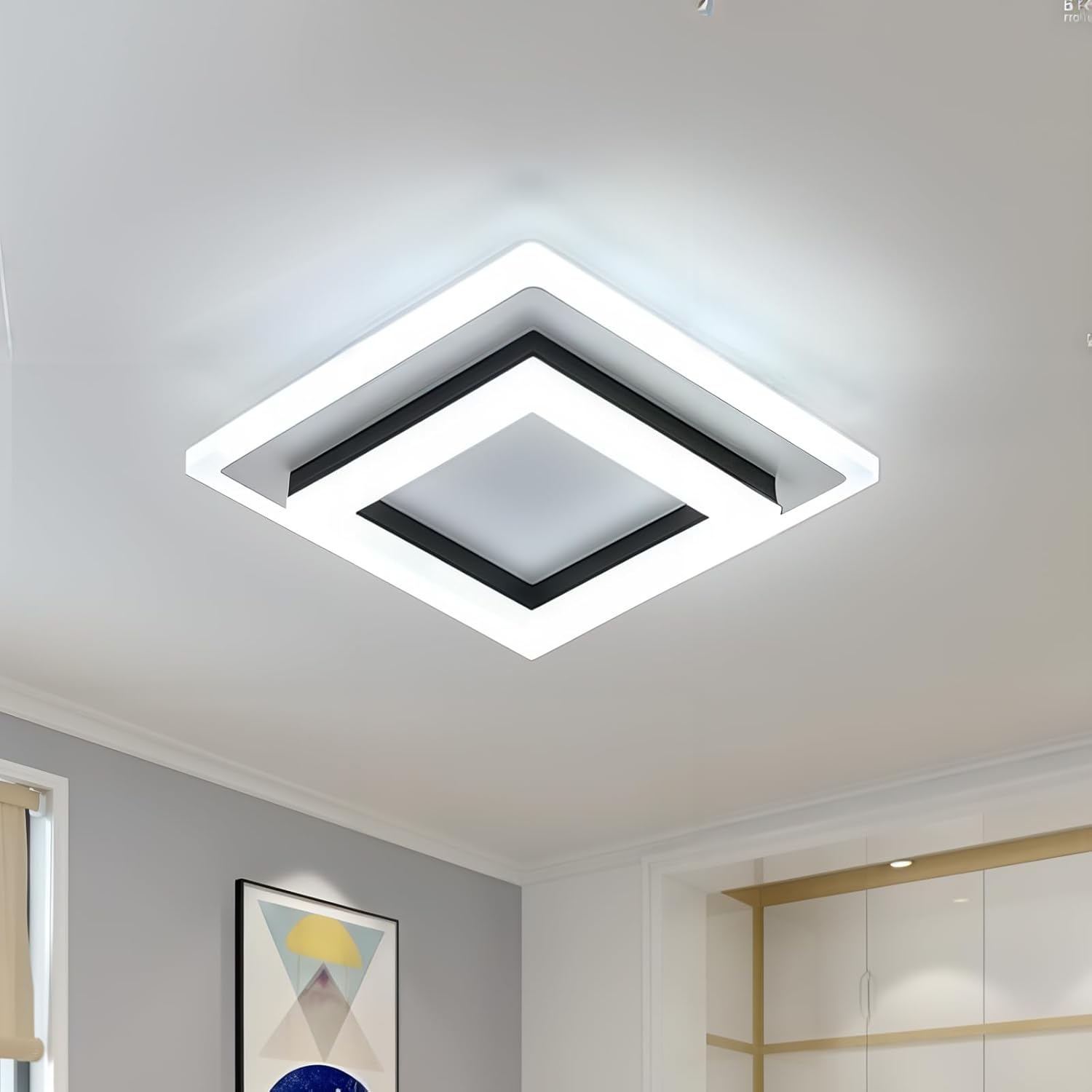 Square LED Ceiling Light with Modern Flush Mount